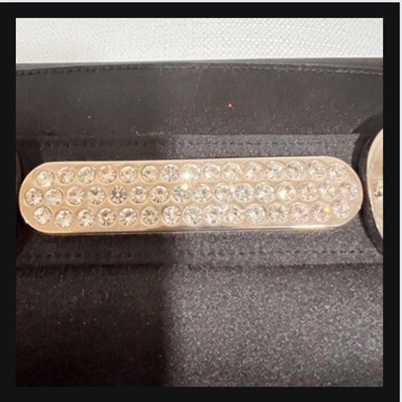 Black fabric evening clutch with rhinestones. EXCELLENT CONDITION! - Picture 6 of 10